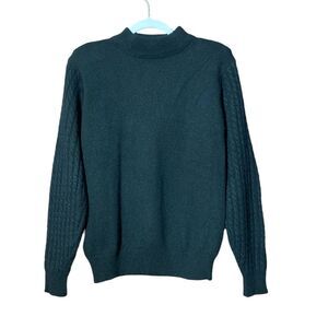 Vintage Gantos Lambswool & Angora Mock Neck Sweater W/ Shoulder Pads Women's Sml